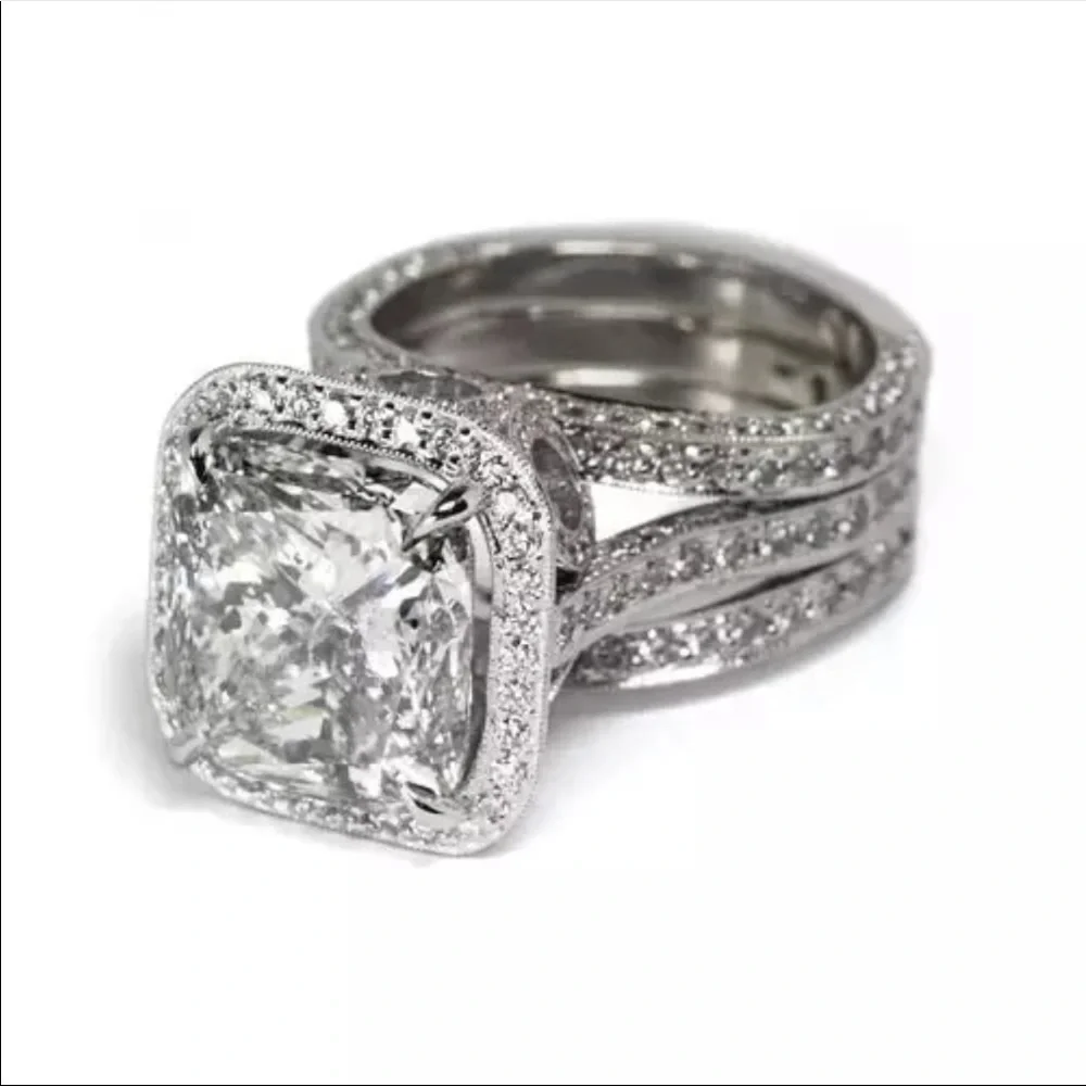 New 925 Silver Anniversary Beautiful Diamond Ring